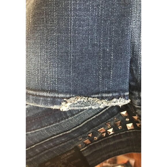 True Religion Becky Flap Bootcut Becca Blue Jeans Embellished Studs Size 28 - Picture 6 of 14